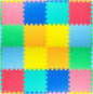 ProSource Foam Puzzle Floor Play Mat for Kids and Babies with Solid Colors, 36 or 16 Interlocking Tiles with Borders, Assorted