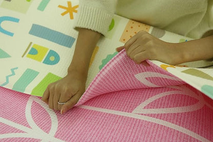 Baby Care Play Mat (Large, Sea Petals - Pink) 82'' x 55'' Original One-Piece Reversible Rollable Waterproof Play Mat for Infants, Babies, Toddler, and Kids