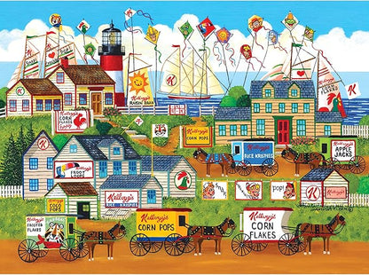 RoseArt - Kellogg's - Town by The Sea - 1000 Piece Jigsaw Puzzles for Adults