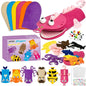 WATINC 6Pcs Hand Puppet Making Kit, Art Craft Felt Sock Puppet Toys, Creative DIY Make Your Own Pompoms Wiggle Googly Eyes Storytelling Role Play Party Supplies Gift for Girls Boys (Ocean Animals B)