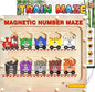 Panda Brothers Magnetic Color and Number Maze with Long Pen Handle, Color Learning Busy Board for Kids, Wooden Montessori, Fine Motor Skills and Educational Toys, Magnetic Maze Toys for Toddlers 1-3