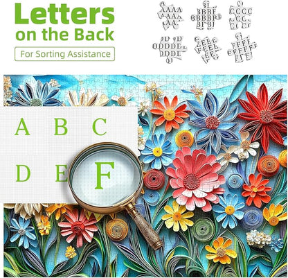 Puzzles for Adults 1000 Pieces Colorful Flower Jigsaw Puzzles 1000 Pieces Challenging Art Paper Puzzle Impossible Difficult Plant Puzzle for Adults