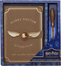 Harry Potter A5 Notebook Set with Broomstick Pen for Kids, Teens, Faux Leather Cover, Golden Snitch Detail, Stationery Supplies, Gifts for Kids (Brown Wand Pen)