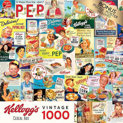 RoseArt - Kellogg's - Cereal Ads - 1000 Piece Jigsaw Puzzles for Adults