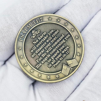 The Archangel Michael Challenge Coin Christian Coin Bible Verse Angel Coin As Catholic Gifts (Pack of 6)