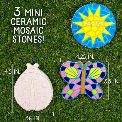 Creative Roots Paint Your Own Butterfly, Ladybug & Sun Stepping Stone by Horizon Group USA, 1 box of 3 count