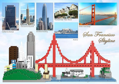 Architecture Skylines Micro Mini Block San Francisco Building Model Set Present Gift for Adults Ages of 14+ 1610pieces
