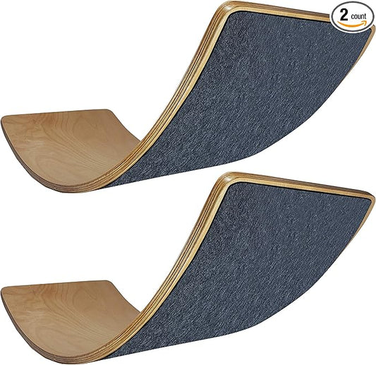 Adventure Awaits! Balance Wobble Board 2-Pack Natural Hardwood with Optional Felt Layer Included for Adventurous Kids or Yoga