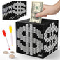 Primo Lines Piggy Bank for Adults,10k Savings Challenge Box, 5.91inch Money Saving Box 10,000 with Counter for Savings Goal $3000 $5000, Unbreakable Metal Cash Box with Money Target, Kakeibo Money Box