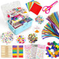 LINAYE 2500+PCS Arts and Crafts Supplies for Kids, DIY Craft Supplies Kit Box for Ages 6-8, Arts and Crafts Kit for Kids, Crafting Supply Set for Girls Boys Birthday Christmas Gifts, Light Blue