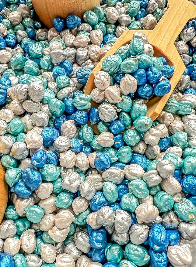 Colored Chickpeas for Sensory Play and Sensory Bins - Many Different Seasonal Colors (4 Cups, Winter 1)