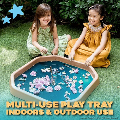 Tuff Tray (Small Brown), Sensory Tray with Textured Surface, Montessori Toy, Sand & Water Table, Sensory Bin for Toddlers and Kids