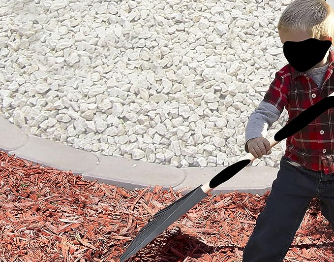 Superio Kids Rake with Hardwood Handle, Durable Plastic Head to Sweep Leaves in Lawn and Tidying Up The Garden, 34" (Kid Size, Grey, 1-Pack)