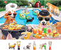 Dog Pool Party Puzzle for Adults 500 Piece Summer Funny Animal BBQ Jigsaw Puzzles with Letters on Back Unique Fun Family ChallengingPuzzles for Seniors Family (23"x15")