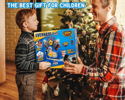 Engine Building Kit, Kids Mechanic Repair Set for Kids Motorcycle Engine，Take Apart Toys-42pc Playset，STEM Engine Model Kit Toy with Cool Lights&Sounds，Educational Toys for 3+ Year Old (Blue)