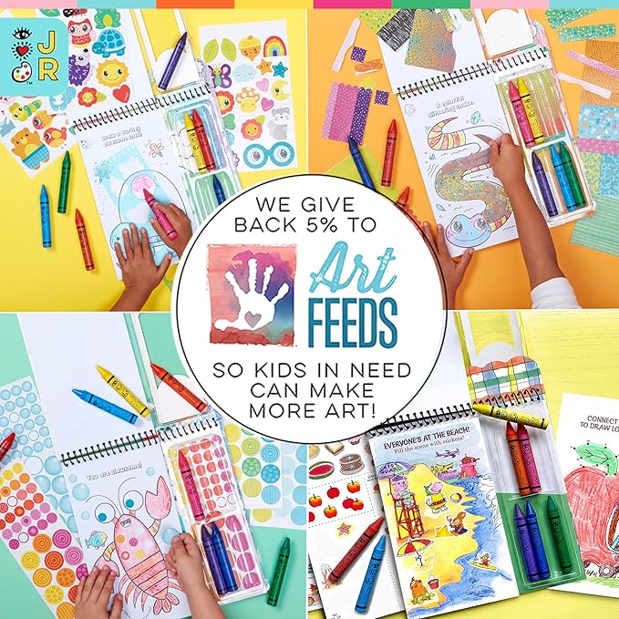 Bright Stripes Travel Art Kit for Kids Ages 3+ | Going Dotty Ocean Theme | Compact Coloring Set with Crayons, Stickers & Activity Book | Fun, Mess-Free Crafts for Toddlers and Preschoolers