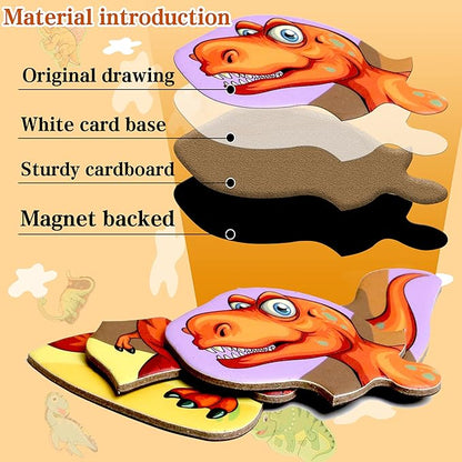 Magnetic Puzzles for Kids Ages 1-3, Travel Toddler Puzzles Ages 2-4 Year, Dinosaur Activities Toy for Boys & Girls 3-5 yo - Learning Magnet Gift for Road Trip
