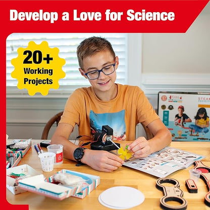 Butterfly EduFields 20in1 Motor Machines STEM Projects Kit for Kids Age Ages 5-7 6-8 8-10 | STEM Toys for Kids 5 6 7 8 9 10 Year Old | Robotics & Engineering Toys | Gift for 6 7 8 9 10 Year Old