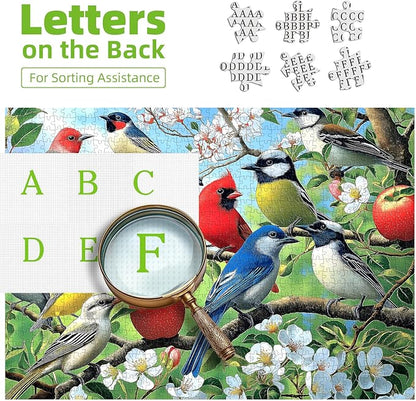 Flowers Birds 1000 Piece Puzzle for Adults Unique Puzzles for Adults 1000 Pieces Hummingbird Jigsaw Puzzles 1000 Pieces Family Challenging Puzzle (27.5"x19.6")