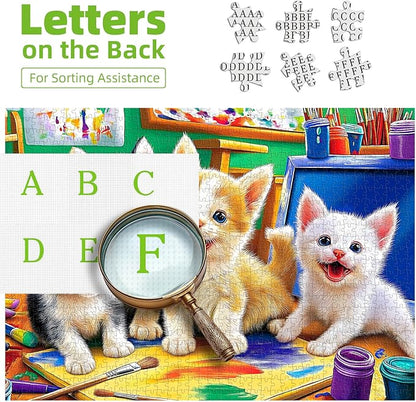 Puzzles for Adults 500 Pieces Cute Dogs Jigsaw Puzzles 500 Pieces Difficult Fun Puppy Draw Unique Family Puzzle Challenging Games Gift for Teens Kids Adults (21"x15")