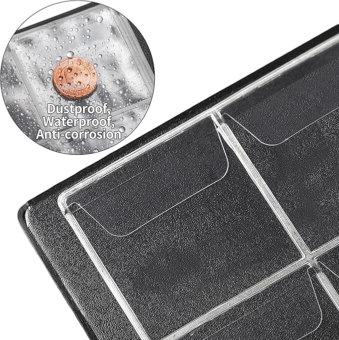 Coin Collection Album - Coin Holder Book Coin Storage Album Money Penny Pocket for Collectors CS01 (Red, Pocket Size 45x45mm/1.8x1.8 in[60 Pockets])
