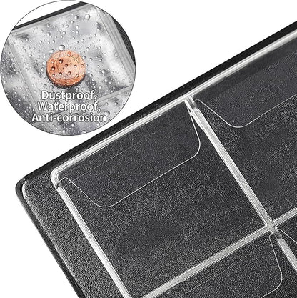 Coin Collection Album - Coin Holder Book Coin Storage Album Money Penny Pocket for Collectors CS01 (Red, Pocket Size 45x45mm/1.8x1.8 in[60 Pockets])