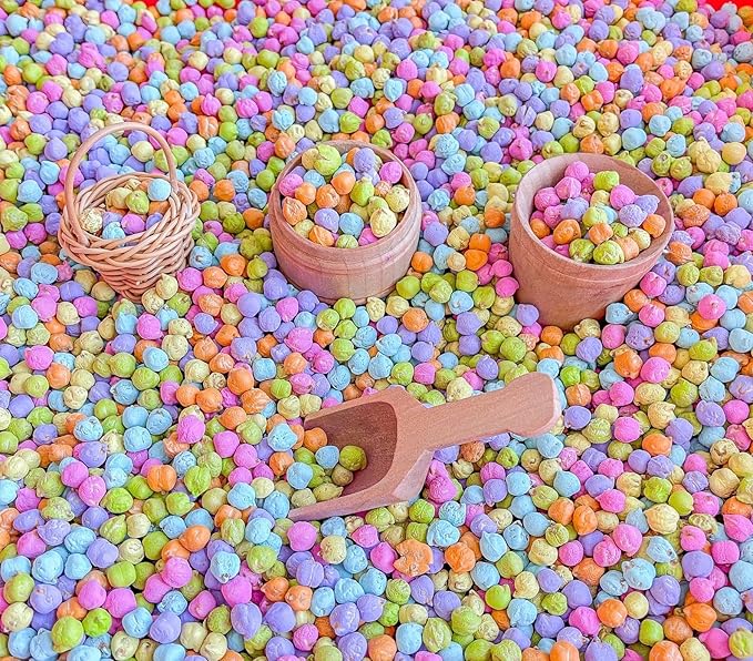 Colored Chickpeas for Sensory Play and Sensory Bins - Many Different Seasonal Colors (Pastel, 2 Cups)