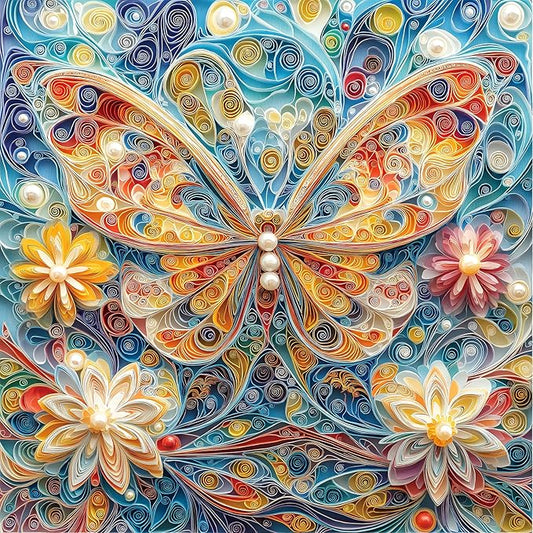 500 Piece Jigsaw Puzzles for Adults - Butterfly Quilling Art Puzzle, 20x20 Inch Challenging Adult Puzzles, Unique Artistic Brain Teaser for Solo & Family Game Night