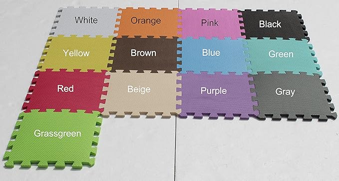 YIMINYUER® 20 Tiles (30cm×30cm×1cm Each Tile) Baby Soft Puzzle Play Mats, Kids Thick EVA Foam Floor, Toddlers & Children's Soft Interlocking Mat R07R08R12G301020