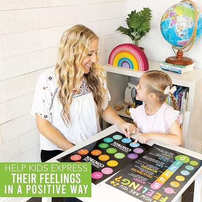 Hadley Designs Feelings Chart For Kids Ages 4-8- Emotions Chart For Toddlers 3-5, Counseling Feelings Posters For Classroom Calming Corner, Social Emotional Learning Poster, Chalkboard Classroom Decor