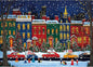 Vintage Winter Christmas City Jigsaw Puzzle 1000 Pieces for Adults with Back Letters - Snowy Nightscape with Santa Claus Trees Cars Family Challenge Gift Game Night Size (27.6x19.7) Inch