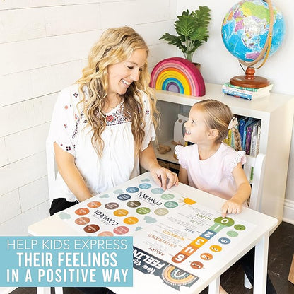 Hadley Designs Feelings Chart For Kids Ages 4-8 - Emotions Chart For Toddlers 3-5, Counseling Feelings Posters For Classroom Calming Corner, Social Emotional Learning Posters, Boho Classroom Decor
