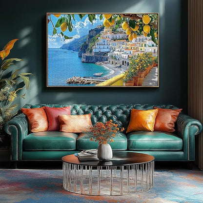 500 Piece Amalfi Coast Puzzle, Premium Jigsaw Puzzle for Adults, Rustic Style, 23 x 15 Inches