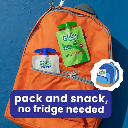 GoGo squeeZ yogurtZ Variety Pack, Blueberry & Berry, 3 oz (Pack of 20), Kids Snacks Made from Real Yogurt and Fruit, No Fridge Needed, Gluten Free, Nut Free, Recloseable Cap, BPA Free Pouches