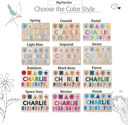 Puzzles for Toddlers Boy and Girl, Personalized Name Puzzle, Toy, Gifts for 0 1 2 3 Years Old, Babies Gifts, Baby Shower, Christmas, New Baby, 0 3 6 9 12 24 Months-TSCA,CPC Certified