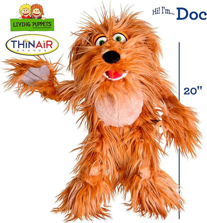 Living Puppets 20-Inch Plush Big Puppy Dog Hand Puppet - Fine European Design, Ultra-Soft and Cuddly, Promotes Child Development, Safety Certified, Teacher-Recommended for Boys and Girls