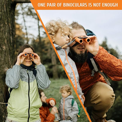 BeBison Binoculars for Kids - 8x21 High Resolution Real Optics - Compact Folding Shockproof Kids Binoculars for Bird Watching - Spy Games - Outdoor Play for Boys and Girl