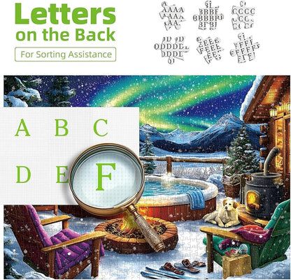 Northern Lights Puzzle - 500 Piece Puzzles for Adults Vivid Imagery Impossible Hard Difficult Challenging Puzzle,Unique Jigsaw Puzzles 500 Pieces Ideal for Relaxation and Family Fun