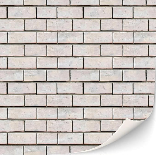 3 Sheets Self-Adhesive Wall Cladding for Dollhouse 1:12 Scale (White Bricks 1)
