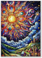 500-piece The Dreamy Colors of The Sun and The Town Adult Wooden Puzzle, Intellectual Challenge, Stress-Relieving Puzzle, Relaxing Family Activity, Decoration, Size: 20.5 x 15 in