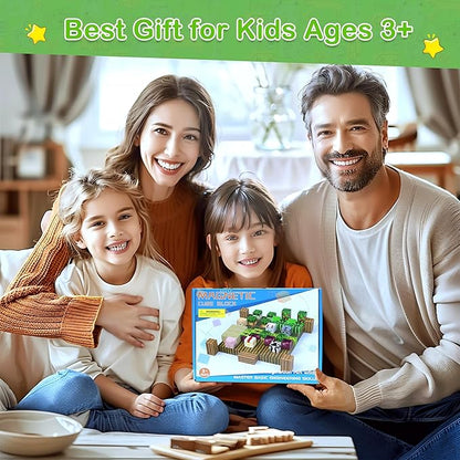 AESGOGO Magnetic Building Blocks, 97PCS Magnetic Tiles Stacking, Build Magnet Toys for Toddlers Kids 3+, STEM Montessori Sensory Birthday Gifts for Boys Girls Age 3 4 5 6 7 8