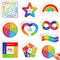 Libima 72 Pieces Anxiety Sensory Stickers Textured Stickers Fidget Mindfulness Sticker School Counselor Supplies Adult Sensory Items Anxiety Relief, 9 Styles(Bright Color)