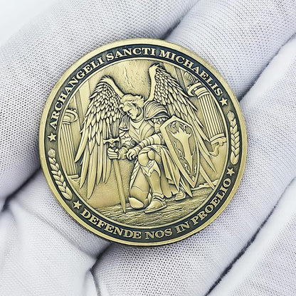 The Archangel Michael Challenge Coin Christian Coin Bible Verse Angel Coin As Catholic Gifts (Pack of 3)