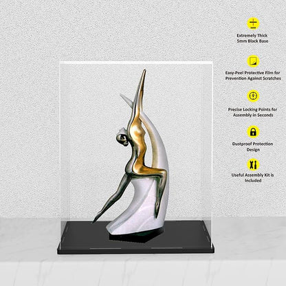 8x12 Inch Acrylic Trophy Case, Clear Acrylic Case for 11’’ Tall Collectibles Display, Alternative Glass Memorabilia Display Case for Action Figures Storage