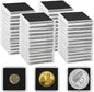 Uncle Paul 50 PCS Coin Capsules, Coin Snap Holders with 5 Sizes Black Gaskets 20/25/30/35/40mm, Clear Coin Cases for Coin Collection Supplies Silver Dollar Pounds Cents