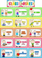 Alpurple 17 Pcs A4 Classroom Rules, Preschool Class Rules Posters, Classroom Rule Bulletin Board Decorations for Kindergarten Preschool Elementary School