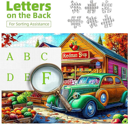 Colorful Fruit Shop 1000 Piece Jigsaw Puzzle for Adults, Impossible Hard Unique Difficult Challenging Puzzles for Adults Fun, Vibrant Imagery Jigsaw Puzzles for Game Nights Family,Friends