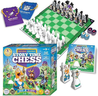 Story Time Chess - Chess Sets for Kids, Kids Chess Set, Chess Game Toddlers, Learning Games for Kids, Chess Sets for Boys & Girls