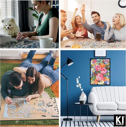 KI Puzzles 500 Piece Puzzle for Adults Aromatherapy Flowers in Vase Jigsaw with Scented Candle from Playview Brands