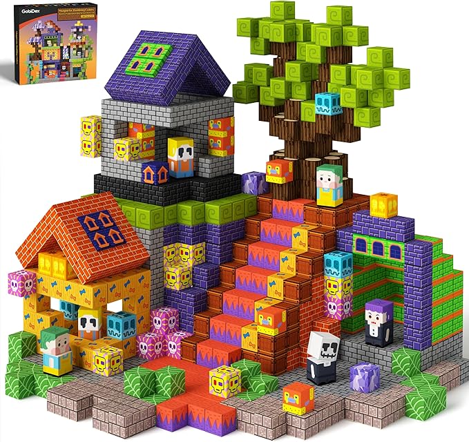 GobiDex Magnetic Blocks, 100PCS Building Toys for Kids 3+, Upgraded Zomblock STEM Sensory Magnets Construction Set, Birthday for Boys & Girls